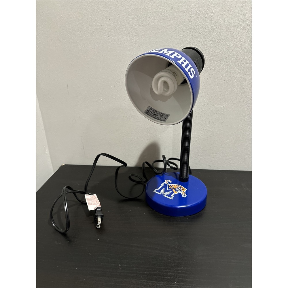 Vintage University Of Memphis Tigers Football Blue Adjustable Desk Table Lamp
